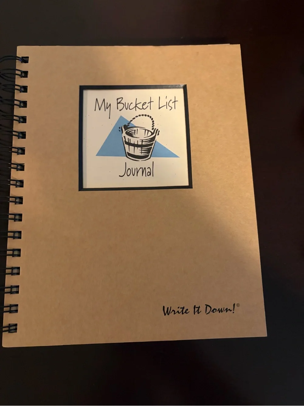 My Bucket List Journal Spiral Notebook - Kraft Cover with Blue Accent